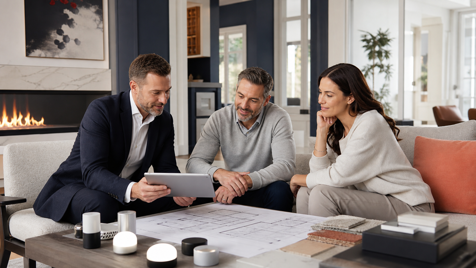 A technology advisor listening to homeowners and planning their project